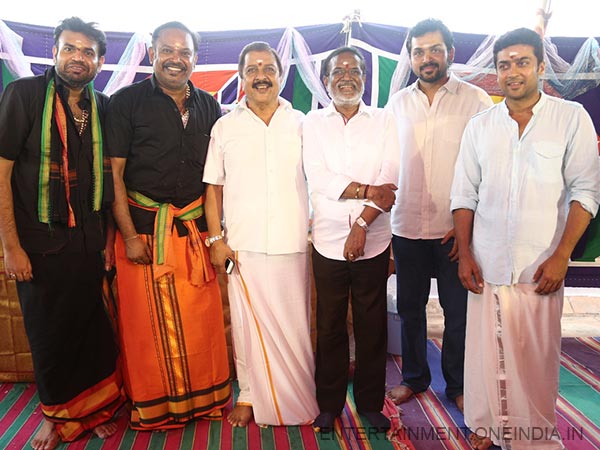 In Pic: Premji, Venkat Prabhu, Sivakumar, Gangai Amaran, Karthi, Surya